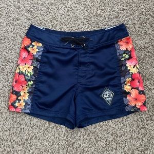 Vintage 90’s MCD Satin Floral Boardshorts